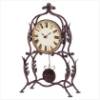 Metal Table Clock with Swinging Pendulum